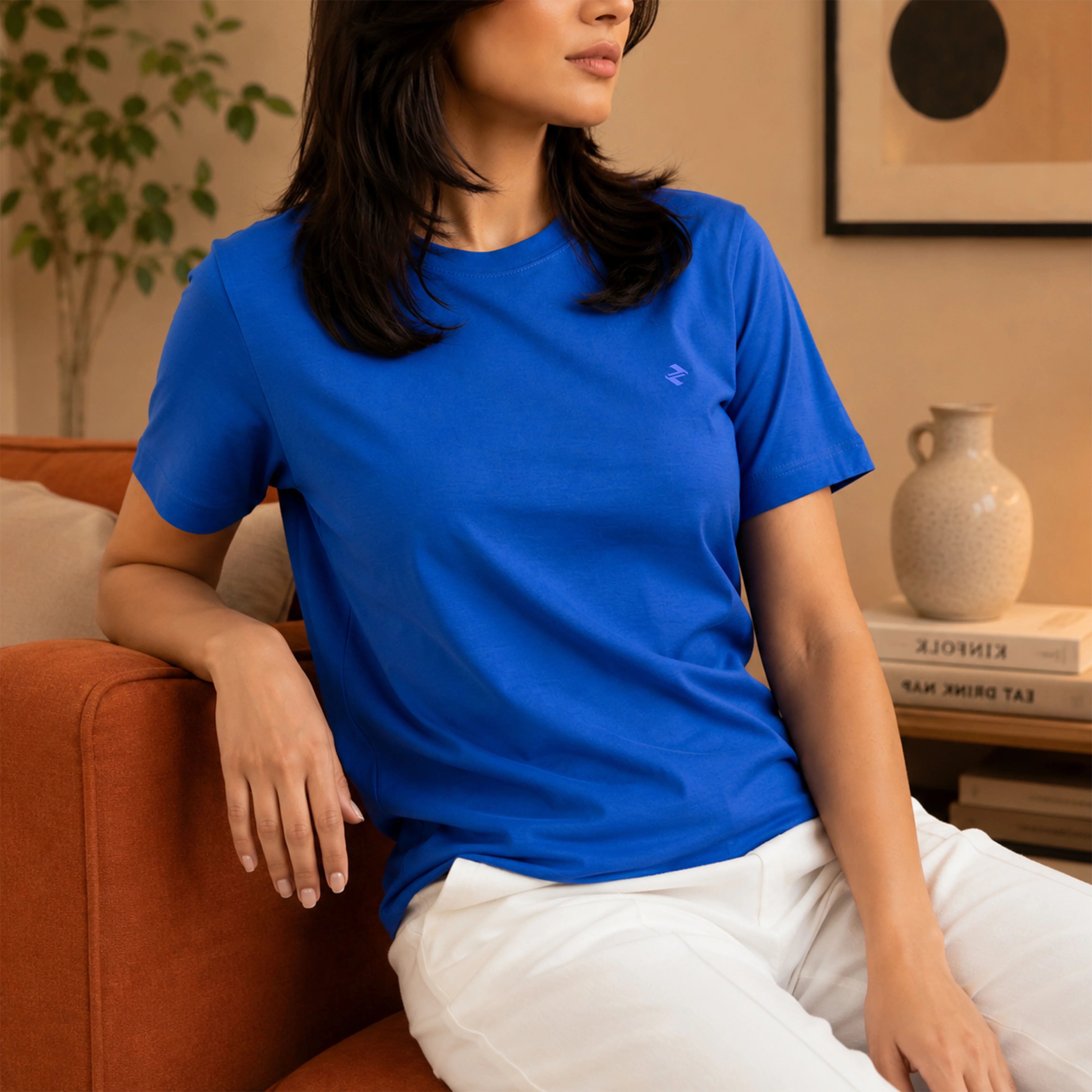 WOMEN ML REGULAR FIT TEE – ROYAL BLUE