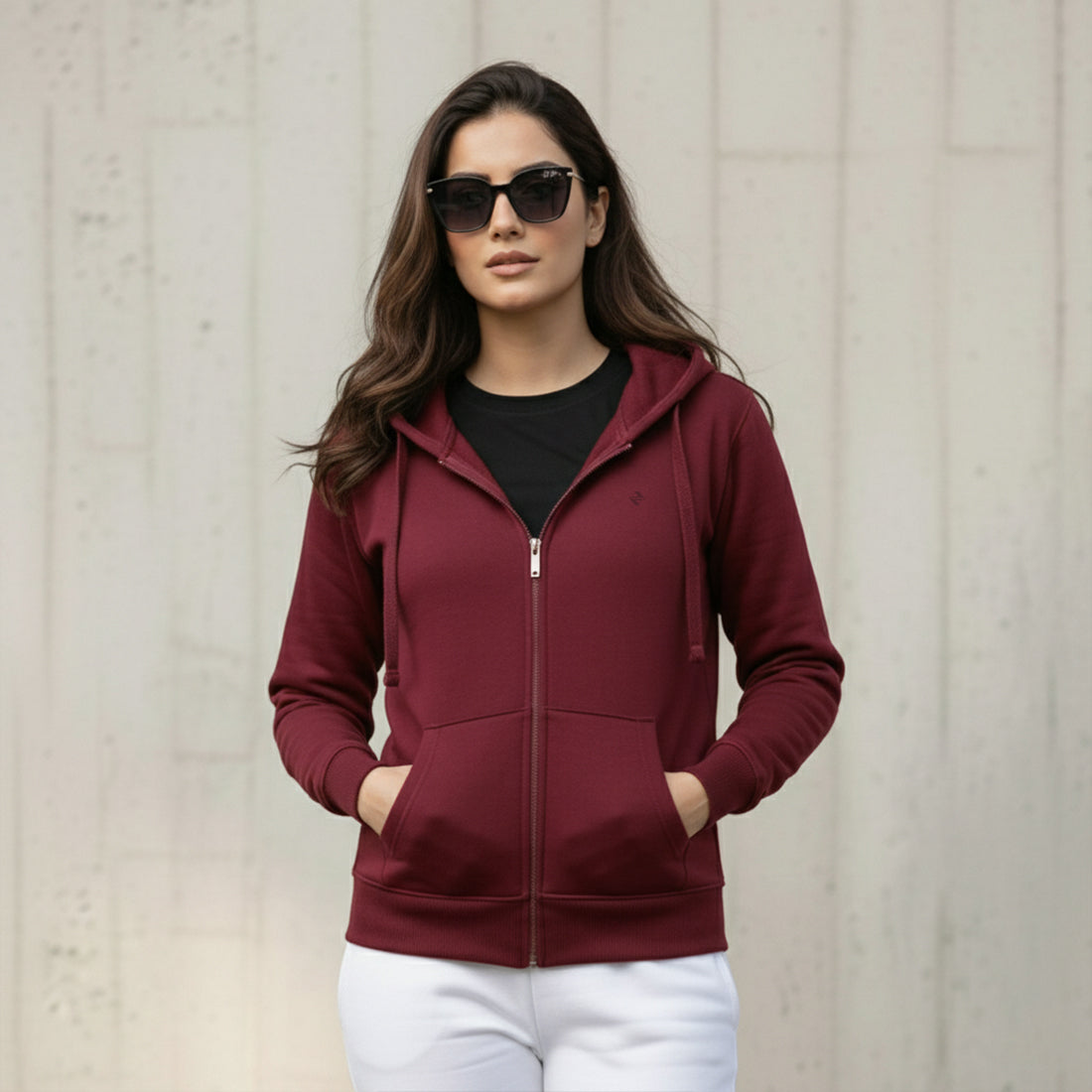 Women Zipper Burgundy | NAVZA