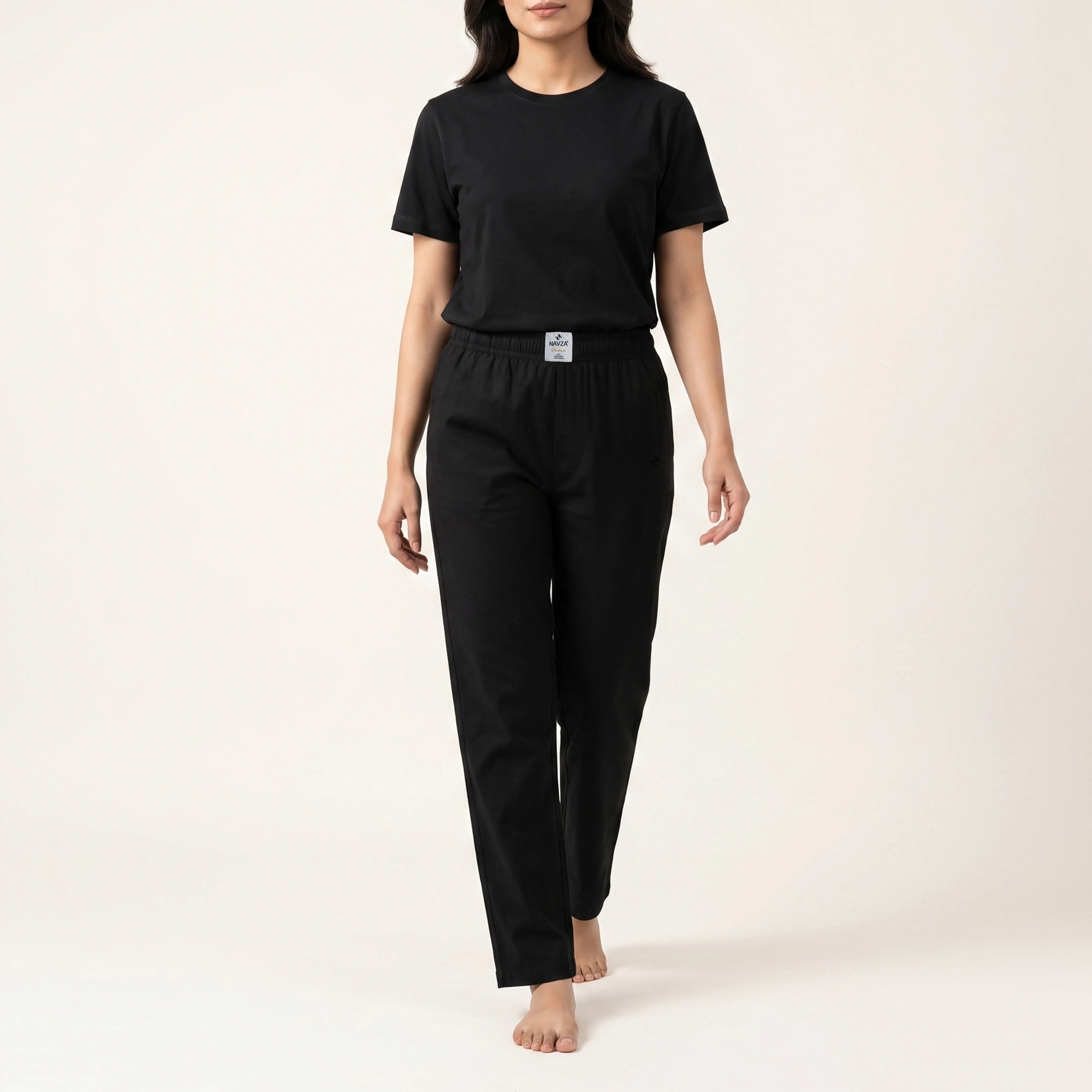WOMEN PACK OF BLACK UNDERTEE & BLACK JERSEY TROUSER