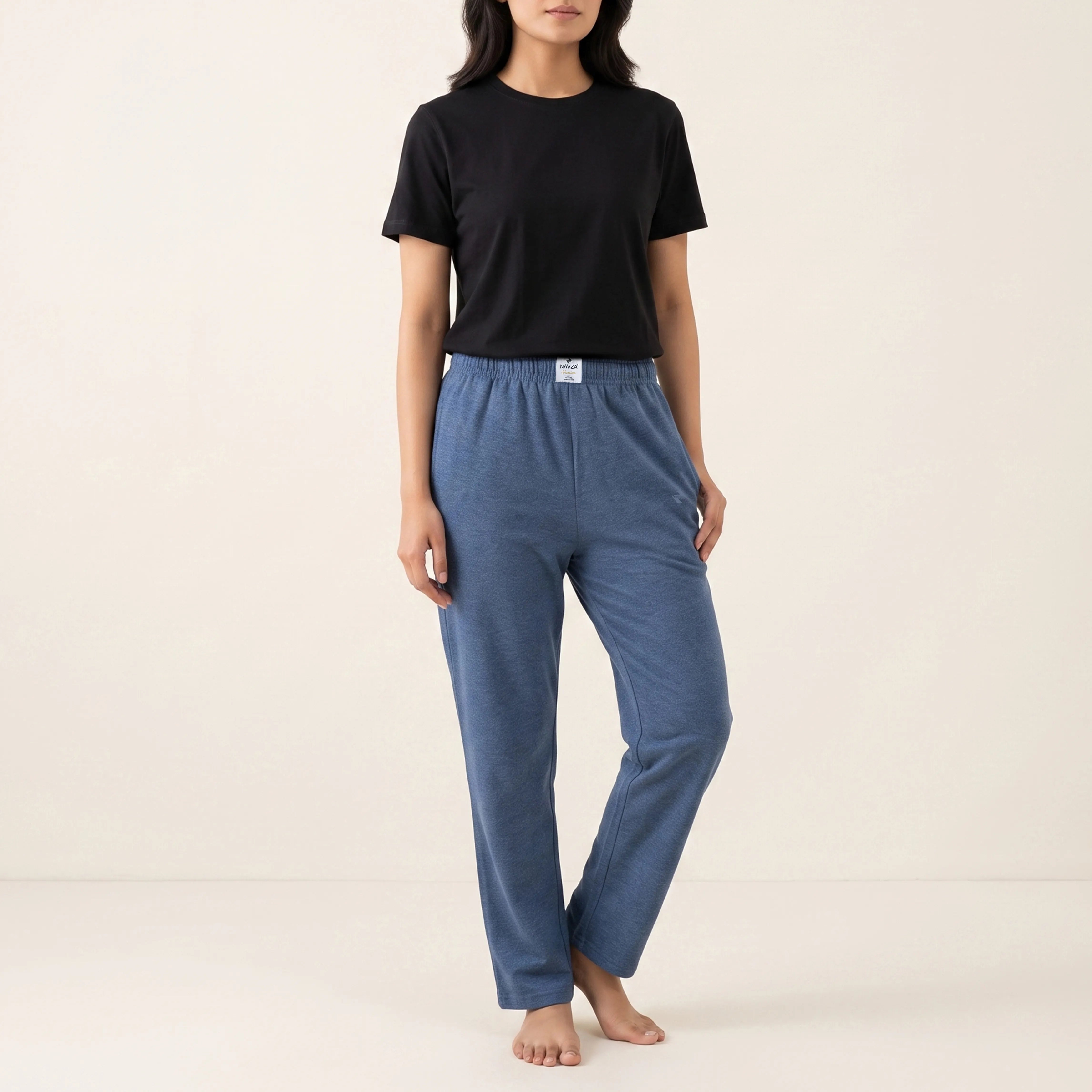 WOMEN PACK OF BLACK UNDERTEE & DENIM JERSEY TROUSER