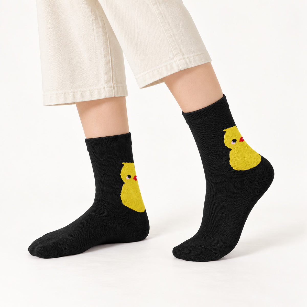 WOMEN SHORT CREW SOCKS BLACK NAVZA