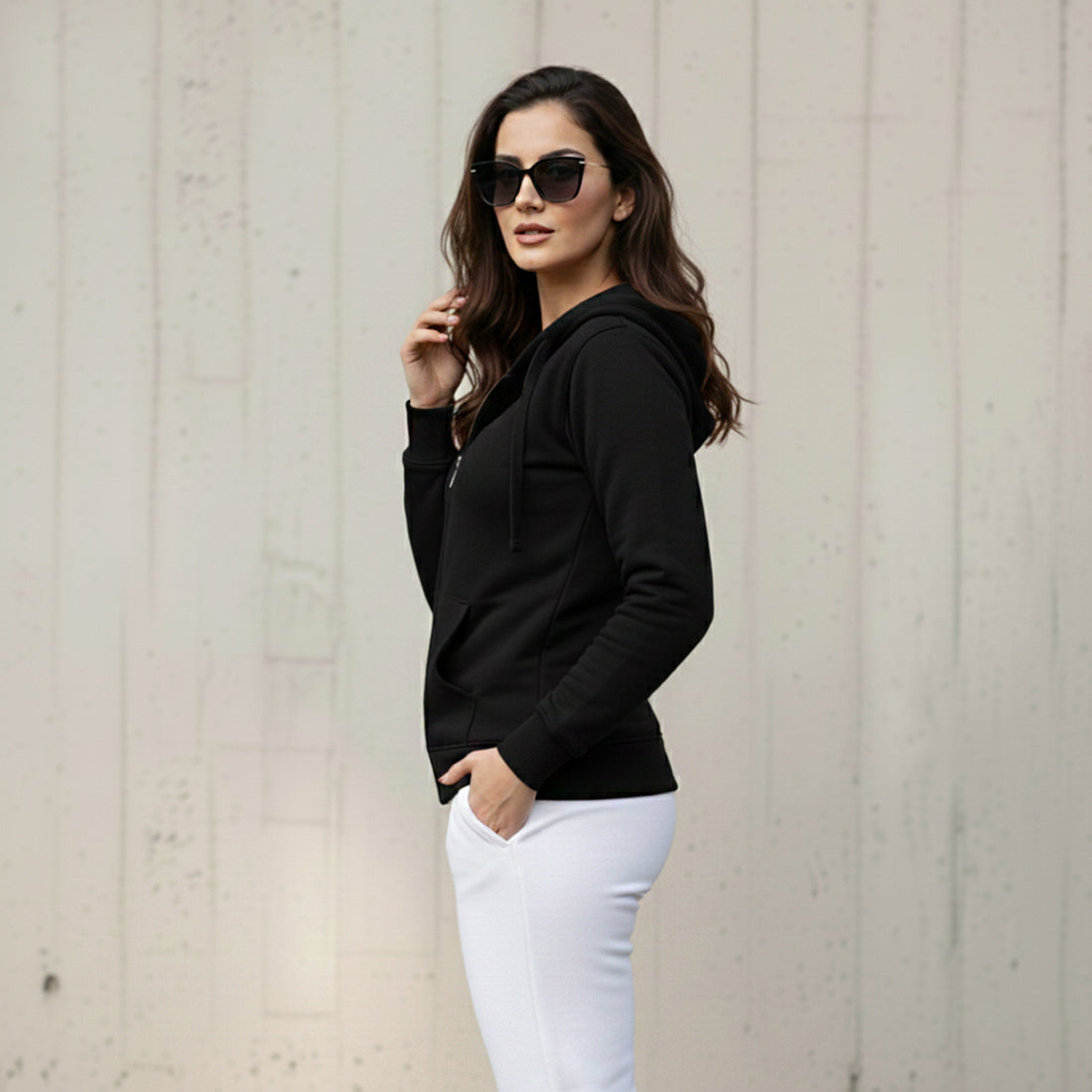 WOMEN ZIPPER BLACK | NAVZA