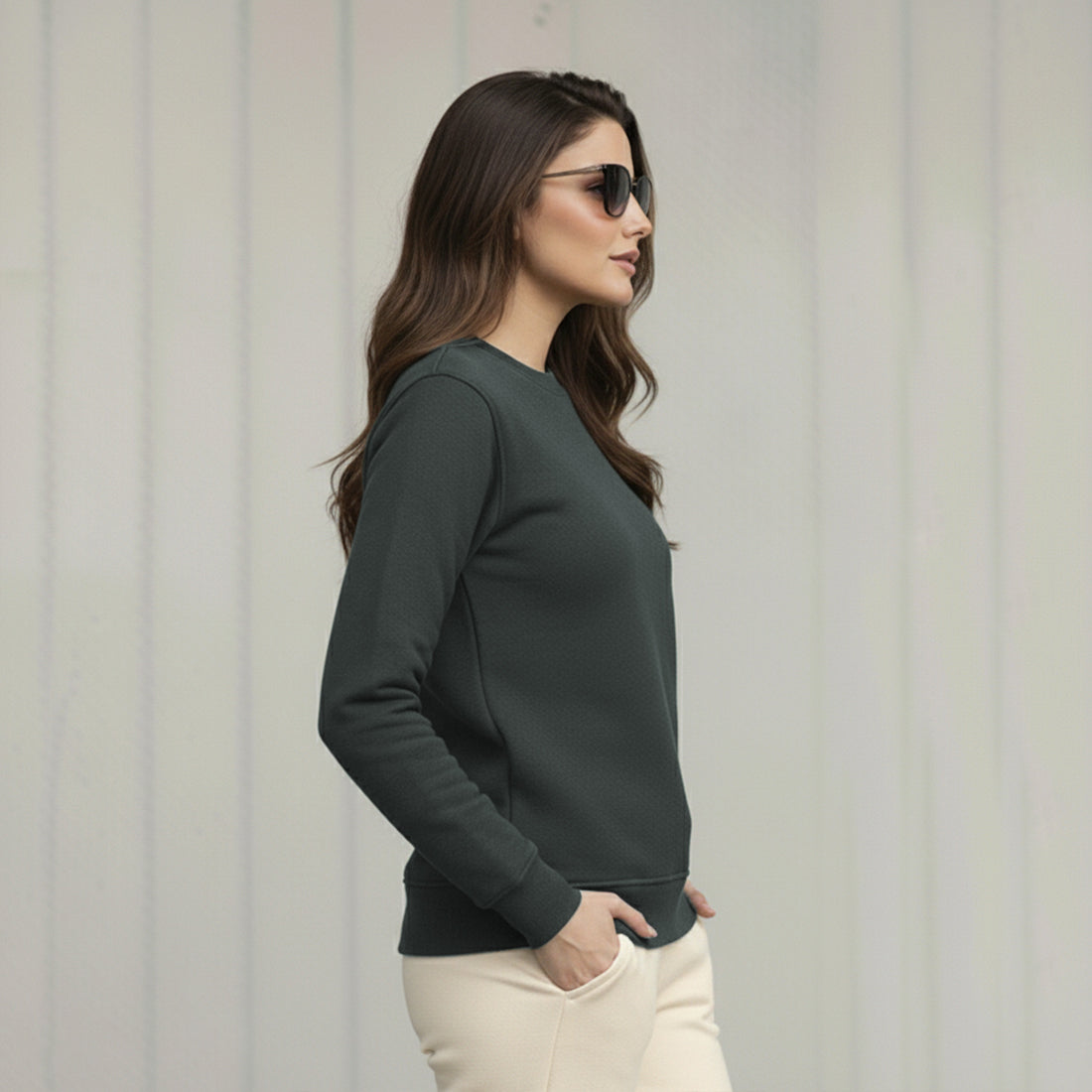 Women Sweatshirt Charcoal | NAVZA