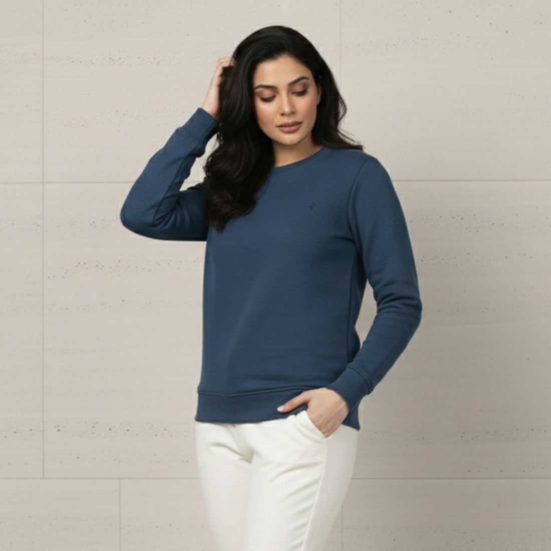 Women Sweatshirt Denim | NAVZA