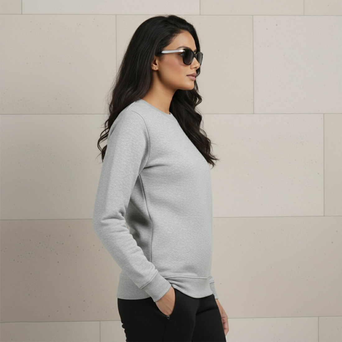 Women Sweatshirt Grey | NAVZA