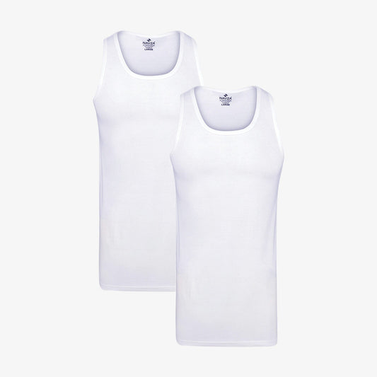 PACK OF 2 SLEEVELESS VEST – WHITE